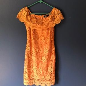 Coral crochet dress